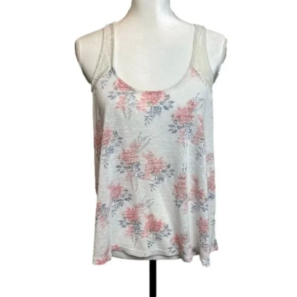 Aeropostale Tops - AEROPOSTALE floral tank. Crochet/lace detail in back.